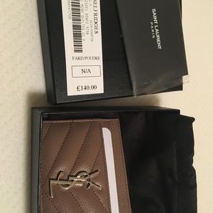 Saint Laurent card case brand new in fard poudre
